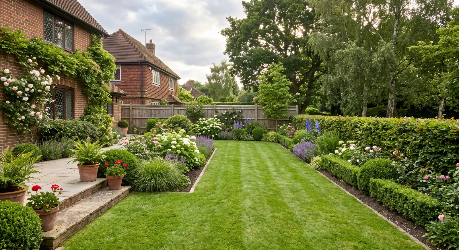 Regular garden maintenance in a Surrey garden