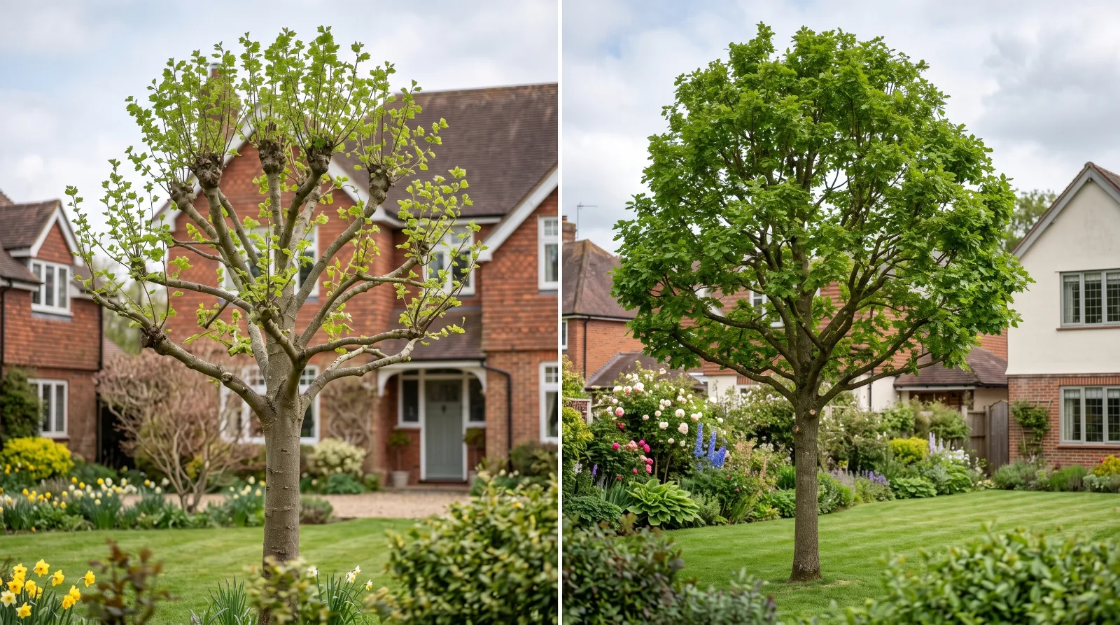 Pollarded tree and crown reduction pruning in Surrey