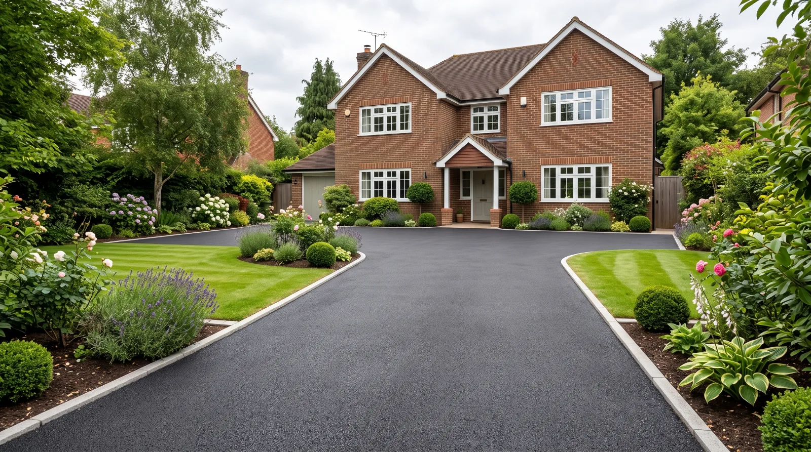 Resurfaced driveway at a Surrey home