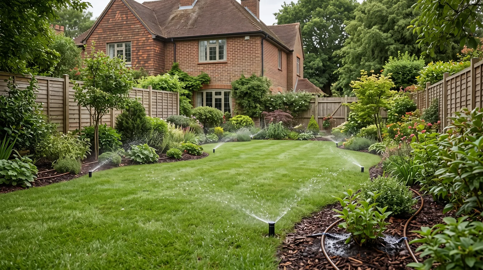 Irrigation system installed in an established Surrey garden